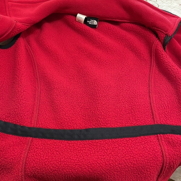 The North Face Red Black Fleece Full Zip Vest MADE IN USA Size Large Women's - Picture 7 of 9